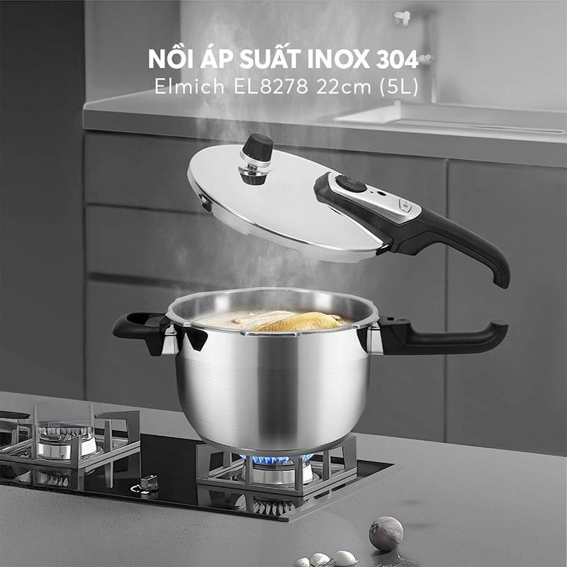 Nồi áp suất inox 304 Elmich EL8278 22cm 5L