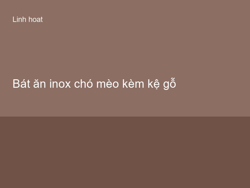 Bát ăn inox chó mèo kèm kệ gỗ